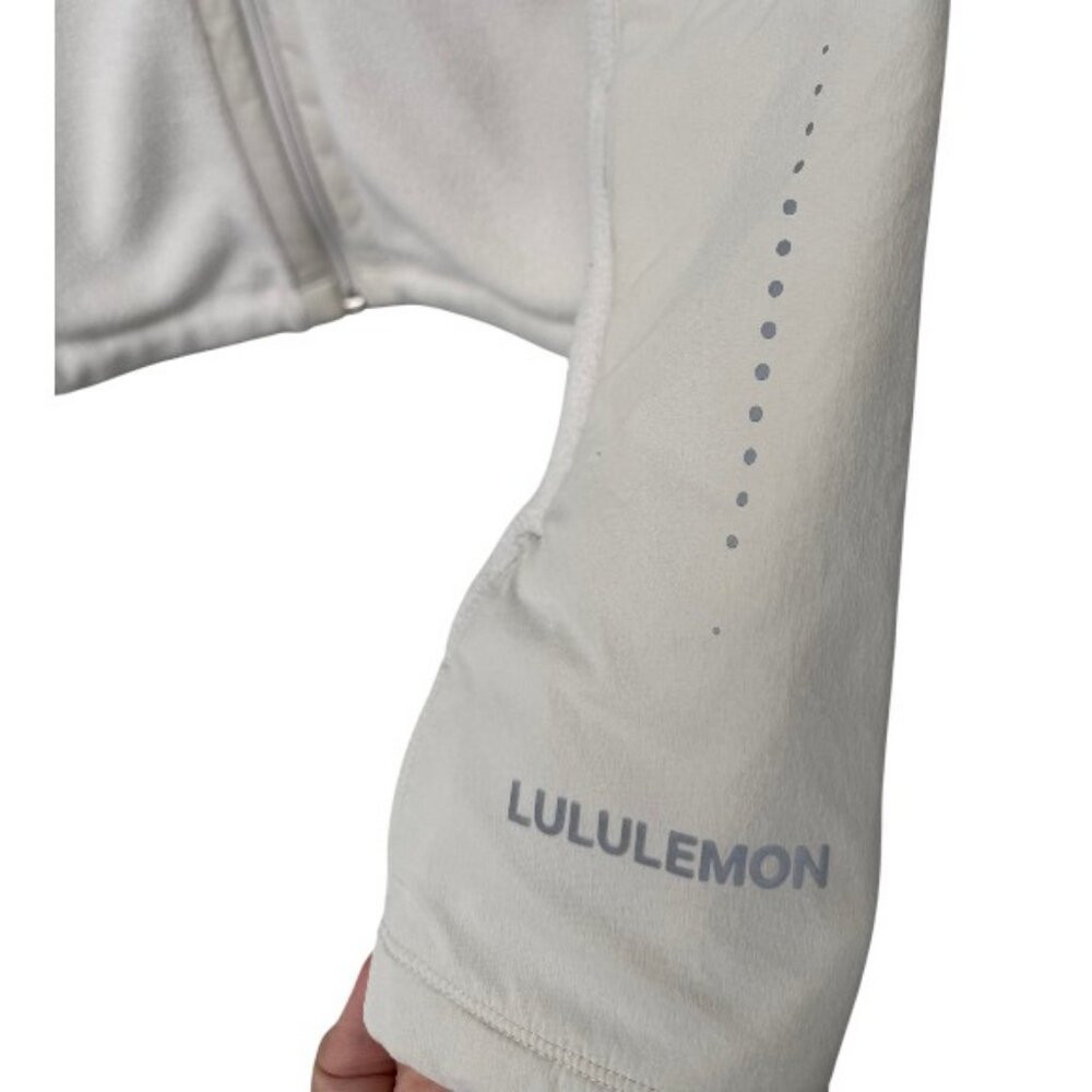 Lululemon fleece lined running jacket white women's size 10 - Picture 12 of 16